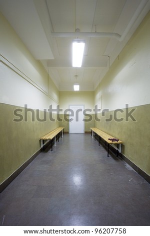 Empty corridor in a school building
