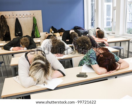 Large Group of Sleeping students