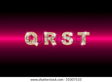 diamond letters Q R S T on red background