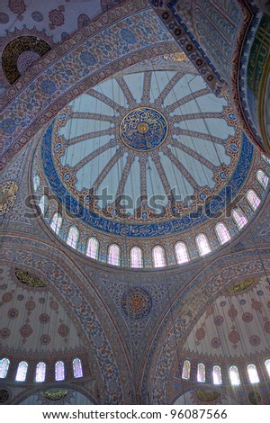 Ceiling Blue Mosque Istanbul