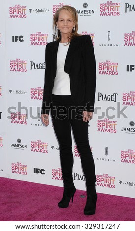 LOS ANGELES - FEB 23 - Helen Hunt arrives at the 2013 Independent Spirit Awards  on February 23, 2013 in Los Angeles, CA