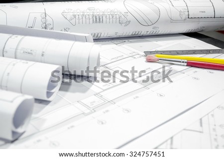 Architectural  project,Architectural plans,plan,blueprint non copyright