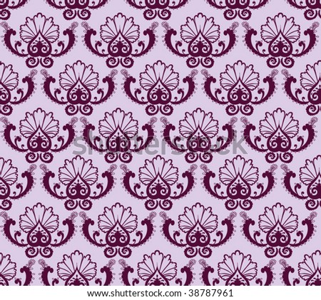 Damask Wallpaper on Seamless Purple Damask Background Stock Vector 38787961   Shutterstock