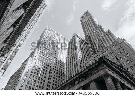 NEW YORK, USA - SEPT 21, 2015: The skyscrapers of New York is one of the main symbols of the city, in New York.