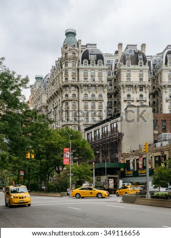 New York, USA - September 22, 2015: The Ansonia hotel is building on the Upper West Side of New York City, located at 2109 Broadway, between West 73rd and West 74th Streets.