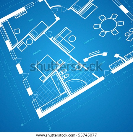 blueprint background on Stock Vector   Abstract Blueprint Background In Blue And White Colors