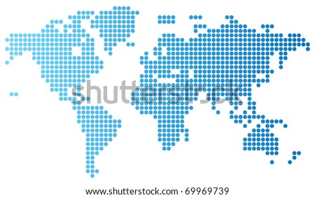 the world map round. World map of blue round