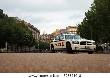 WASHINGTON - JUNE 6: Dodge Chargers utilized by the United States Secret Service Police are seen parked all around the capital for security and surveillance, as seen on June 6, 2012.