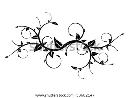 stock vector floral tattoo