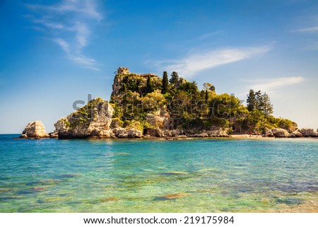 small island Isola Bella in the city Taormina, Sicily
