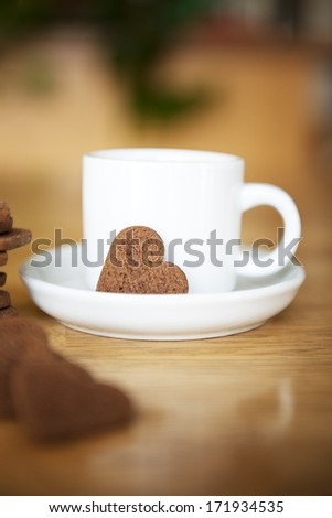 Heart Cookie, Espresso, Cafe