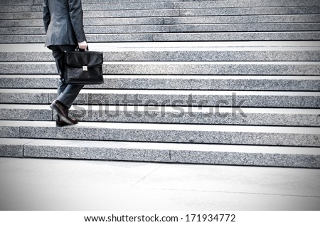 Corporate, Briefcase, Suit, Steps to Skyscraper