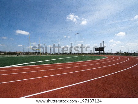 Eye level photo of an empty racing track.