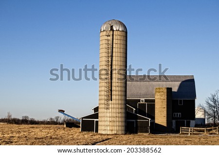 Farm house and grain silo