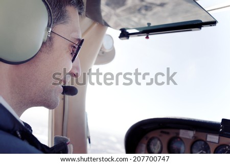 Pilot in small plane