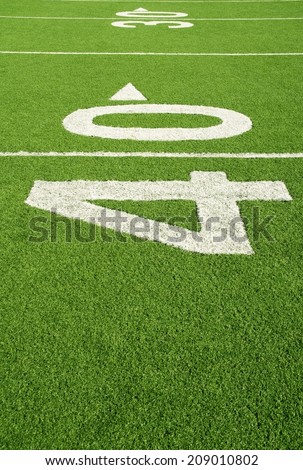 Forty-yard line of American football field