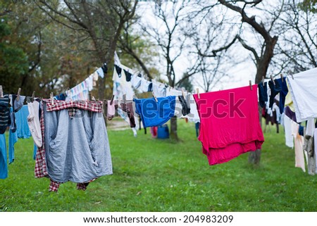 Laundry drying on the clothesline