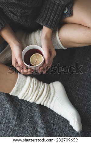 hot tea in bed