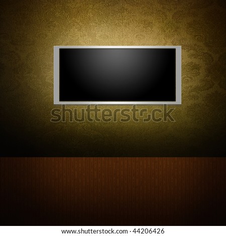 Dark grungy room with a wooden wall and a flat panel TV