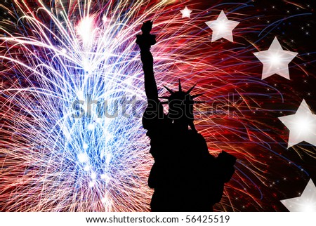fourth of july fireworks background. July 4th Fireworks, Statue