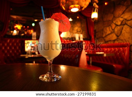 A cocktail at a retro bar.