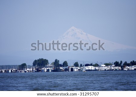 View of Mt. Hood from the Columbia River.
