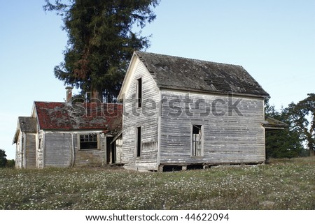 Abandoned house on a farm in the country.