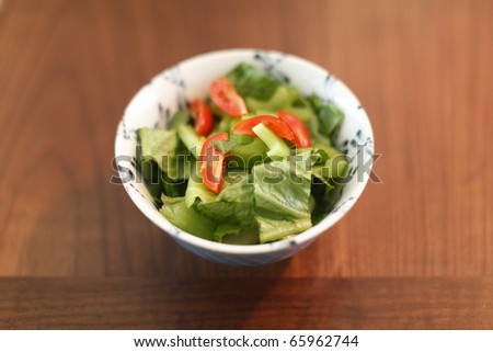 Side salad on a table.