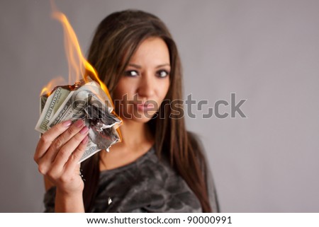 Beautiful woman with money to burn.