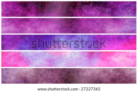 grunge fuchsia violet banners or headers