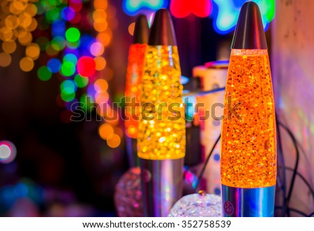 Colorful lava lamp at Night market  / Bamgkok