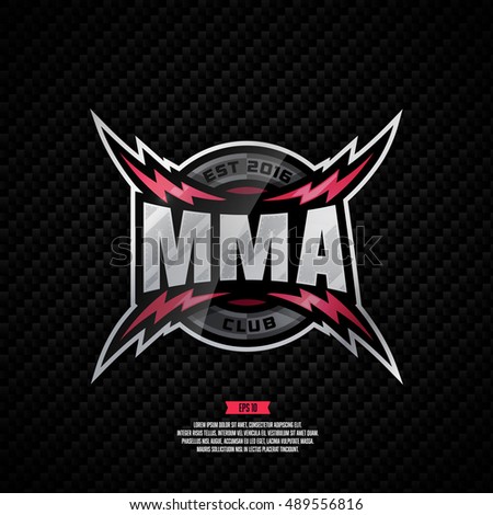 Modern professional logo design for a MMA club. Mixed martial art sign.