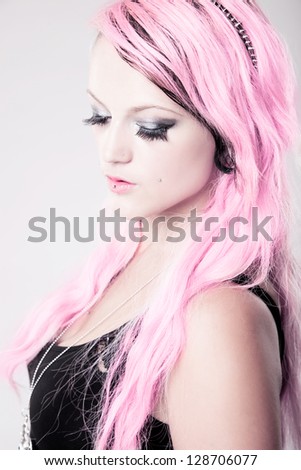 A splash of pink - girl with pink hair