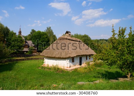 Old house of Ukrainian folk architecture