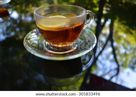 Glass of Tea in Nature, Restaurant