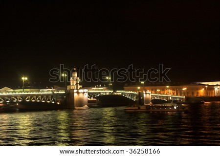 Night city. Summer night in Saint-Petersburg.