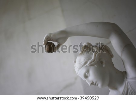 Fragment of marble antique statue.