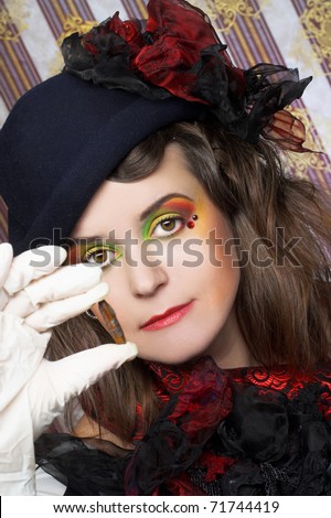 Detective. Charming lady in creative image.