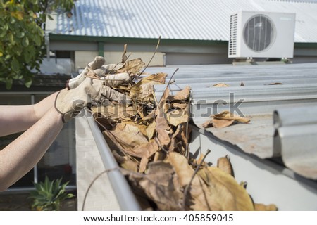 Cleaning the home gutters during Autumn
