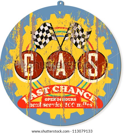 Vintage gas station sign vector illustration Vintage gas station sign vector illustration