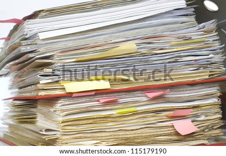 file folder, close up, a little bit messy