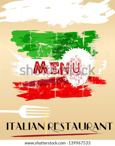 Menu design for italian restaurant, free space for restaurant name