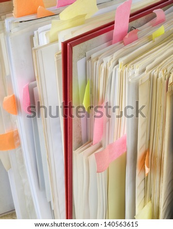 file folders,documents,close up , a bit messy