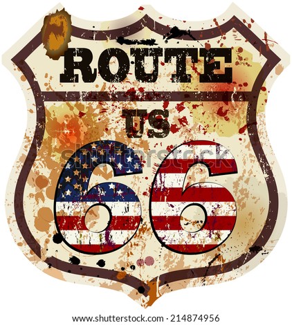vintage route sixty six road sign retro style vector illustration vintage route sixty six road sign retro style vector illustration