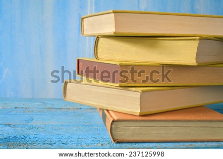 stack of books close up, free copy space