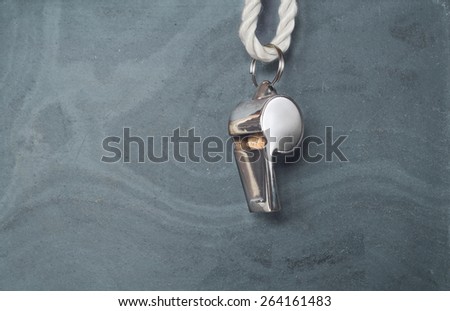 whistle of a soccer or football referee, free copy space