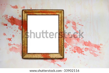 Blank Vintage grunge frame with paint splatters, free picture space, free copy space
