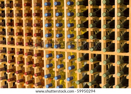 Wine rack at the store
