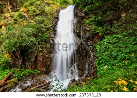 small waterfall in Vermiglio, Val di Sole, Trentino, Italy