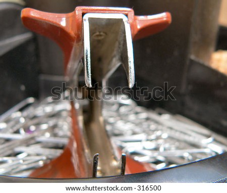 staple remover with shallow depth of field